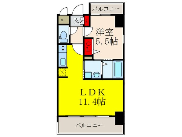 S-RESIDENCE江坂Eminenceの物件間取画像